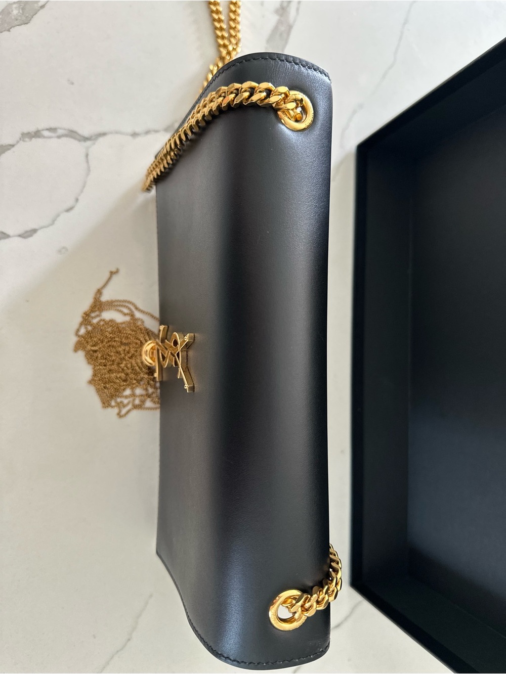 Saint Laurent Kate Medium Chain Bag, Leather Crossbody with Gold Tassel - Picture 9 of 14